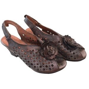 L’Artiste by Spring Step Lovella Leather Hand Painted Slingback Sandals 39